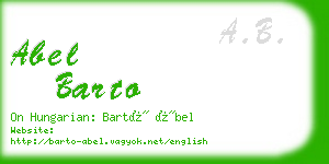 abel barto business card